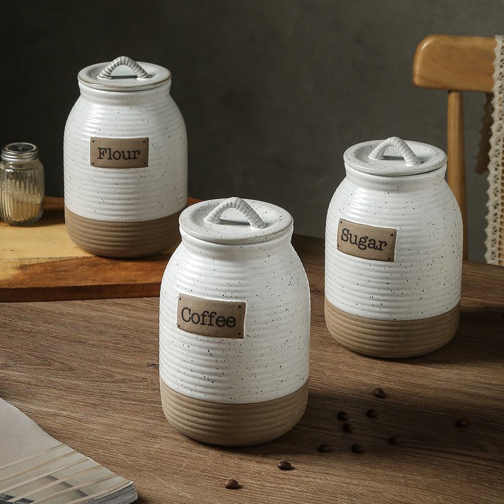 Earthen Elegance Ceramic Tea Canister - 1052ml