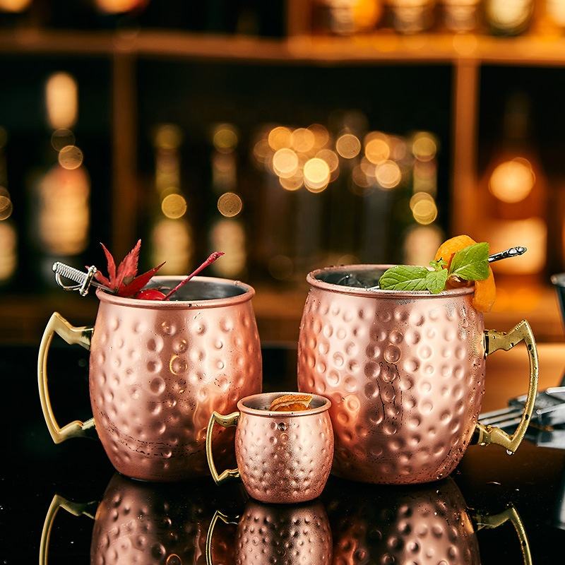 Moscow Mule Barrell Copper Plated Cups Gold 60ml