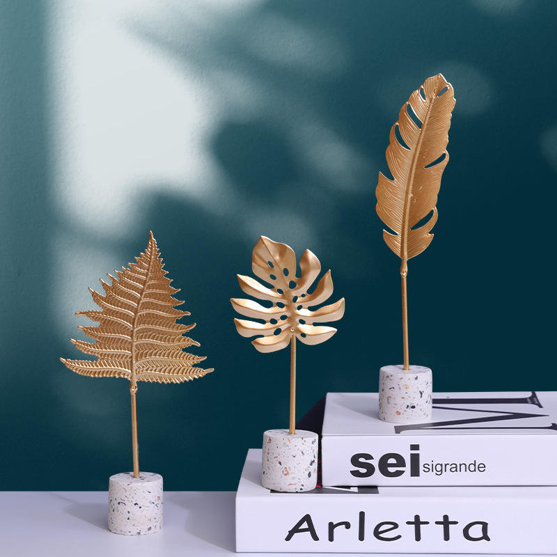 turtle back leaves indoor metal showpiece