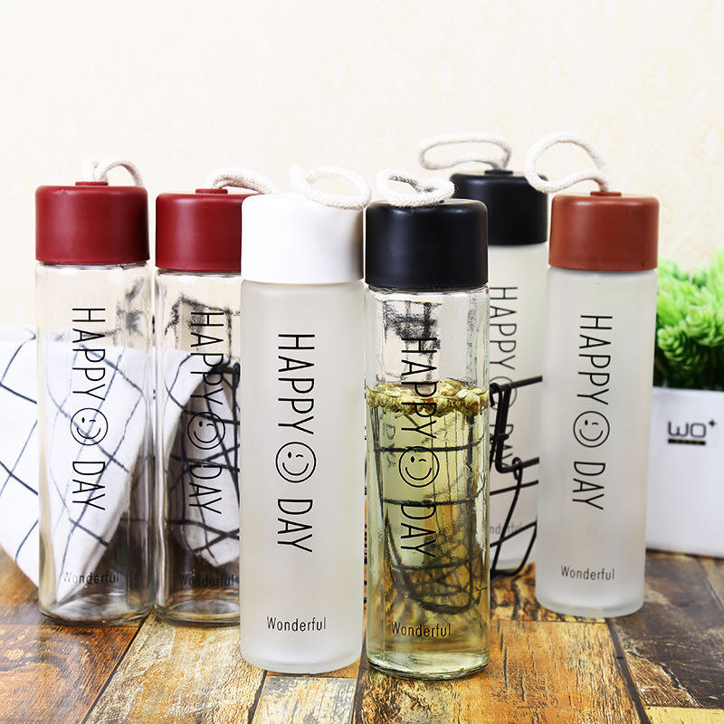 Stylish Frostglass water bottle black 350ml
