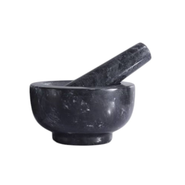 Nature Black Granite Mortars And Pestal Press Kitchenware 100% Natural Marble Stone Mortar With Pestle Set For Kitchen
