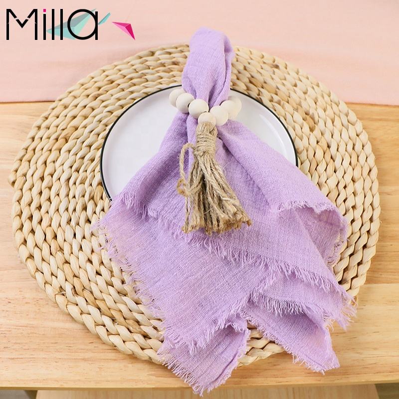 100% Cotton Pastoral Napkin 42x42cm Purple