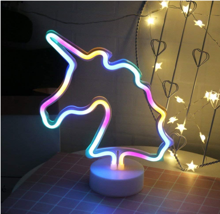 Colorful Magical Unicorn LED Neon Sign Light, Unicorn Motif Night Lamp, Battery or USB Powered, 30cm Height