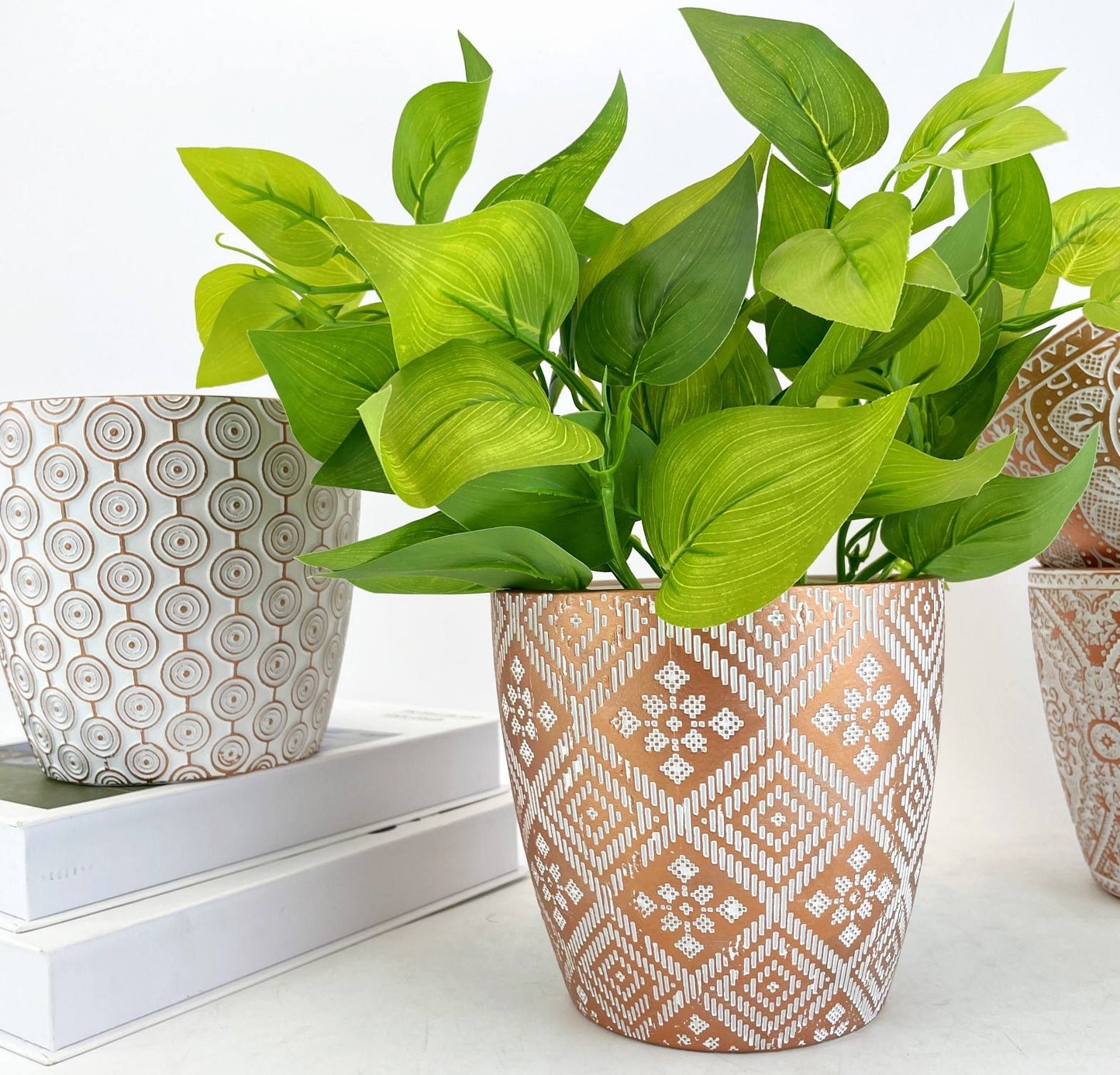 GOLD GEOMETRY CERAMIC FLOWERPOT