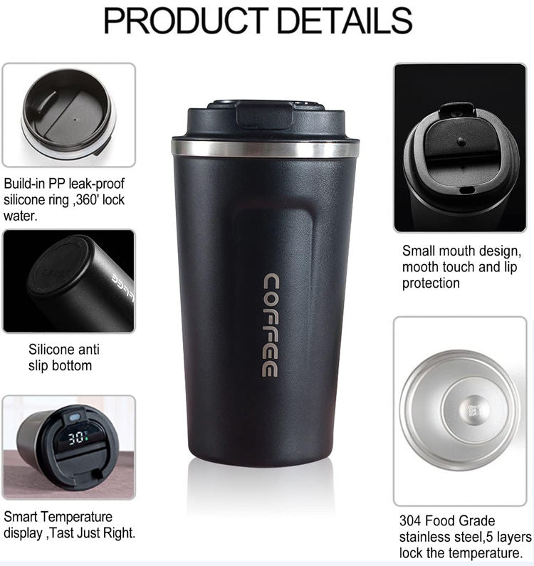 Smartsip temperature display Reusable coffee mug blue 500ml