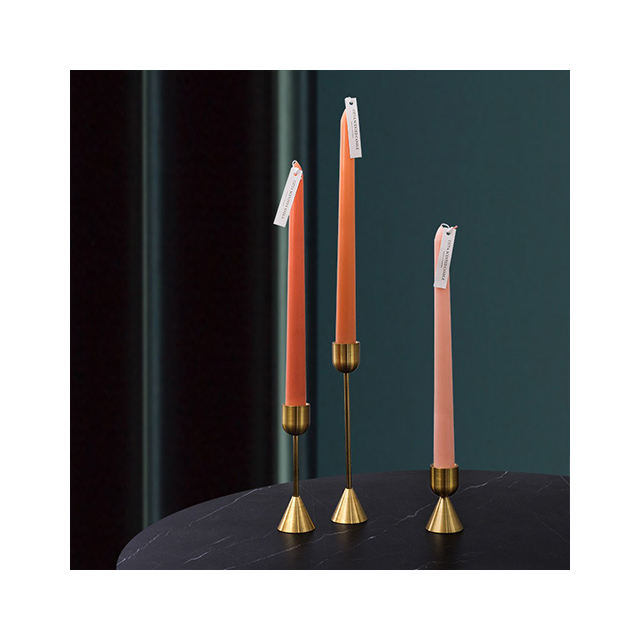 Minimalist Brass Candle Holder Set - Trio for Table Centerpiece Decor