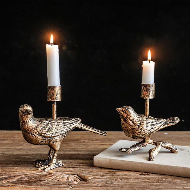 obsolescence Metal decor bird robin vintage bird candle holder for decoration
