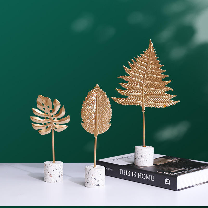 turtle back leaves indoor metal showpiece