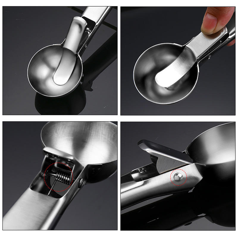 Stainless Steel Ice Cream Fruit Dessert Spoon Ice Cream Ball Maker Kitchen Tools