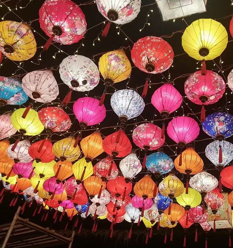 40cm,apricot Diamond Silk Lantern