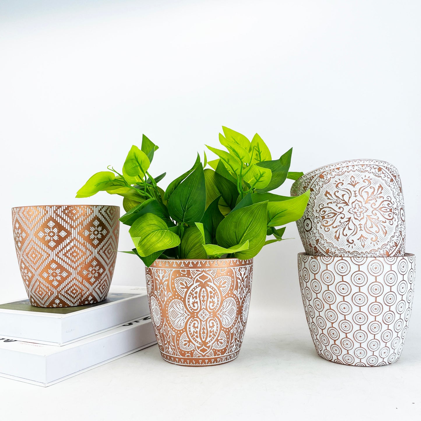 GOLD GEOMETRY CERAMIC FLOWERPOT