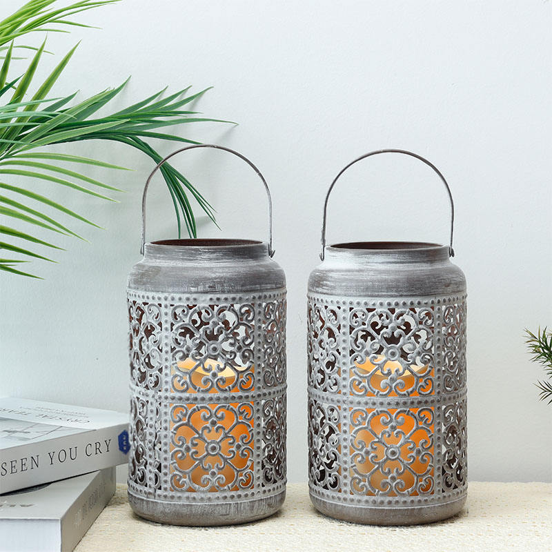 Vintage Metal Candle Holder Hanging Decorative Mason Jar Lantern for Outdoor Patio Wedding Holiday Party