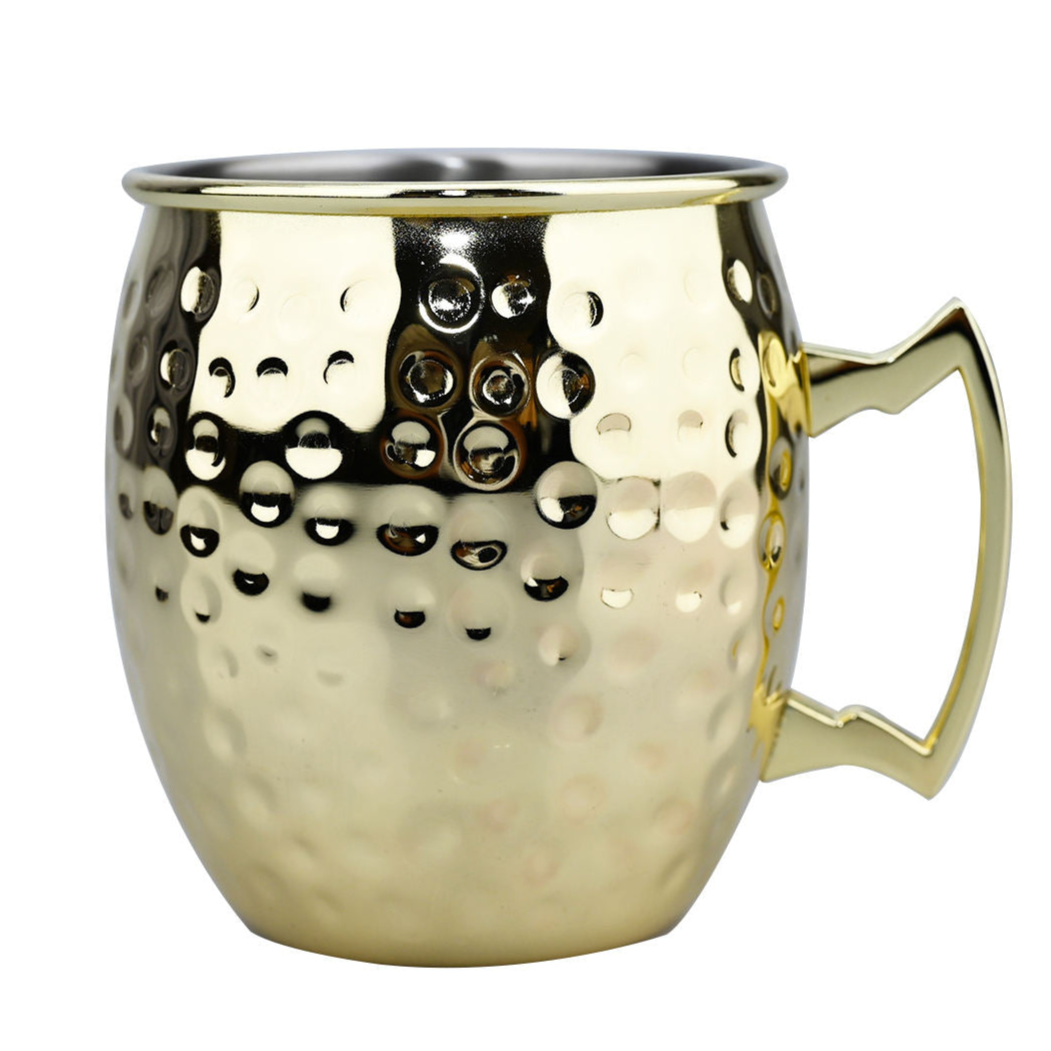 Moscow Mule Barrell Copper Plated Cups Gold 500ml