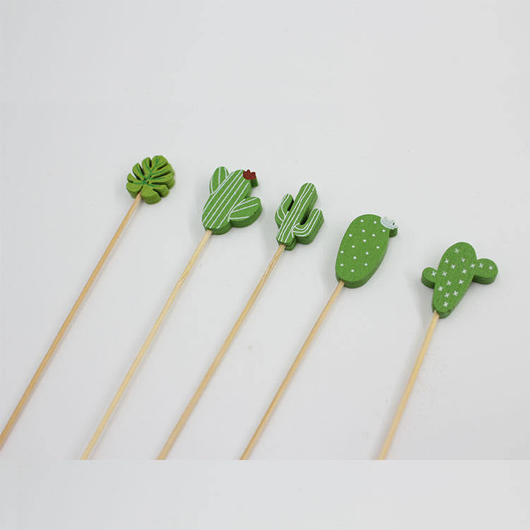 Eco-friendly Fruit Bamboo Skewer Disposable Cocktail Pick