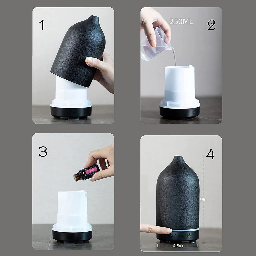 Ceramic Humidifier Black 91 x 91 * 173mm