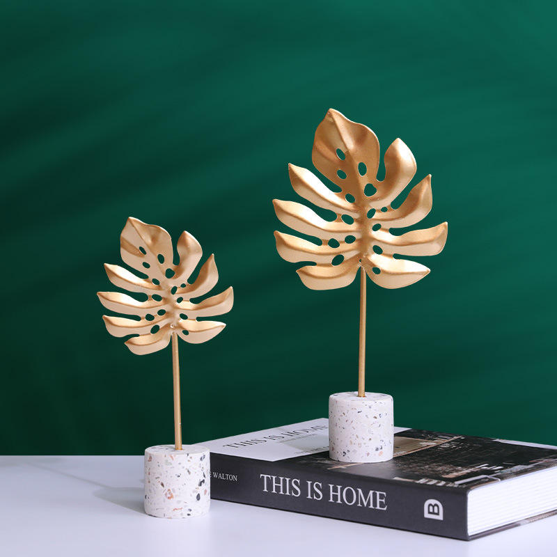 turtle back leaves indoor metal showpiece