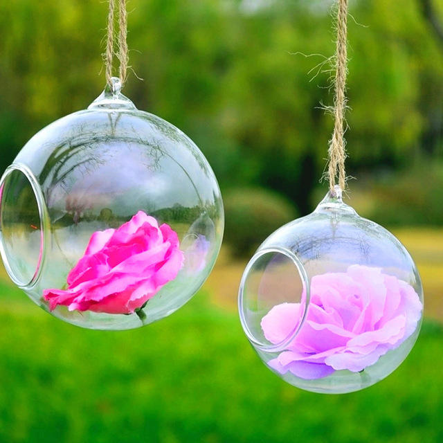 glass hanging plant ornament dia 10 cm
