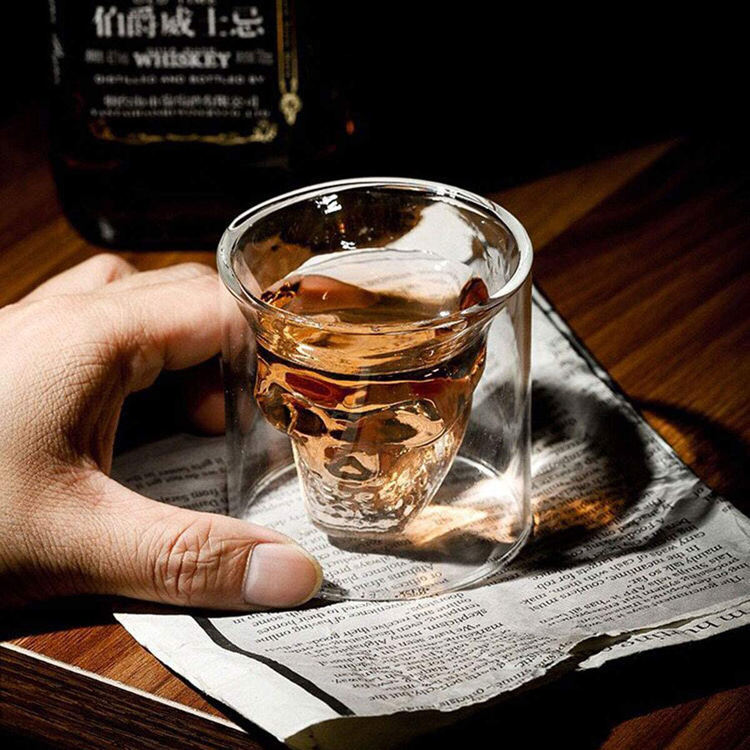 Halloween double walled skull shot glass 25ml