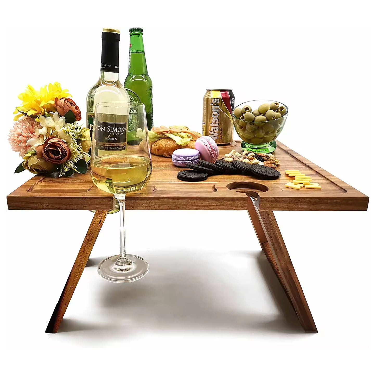 Outdoor Camping Portable Folding Shelf - Multi-Function Solid Wood Rack for Picnic, Balcony, and Self-Driving Tours - Space-Saving, Durable, and Perfect for Flower Display or Storage