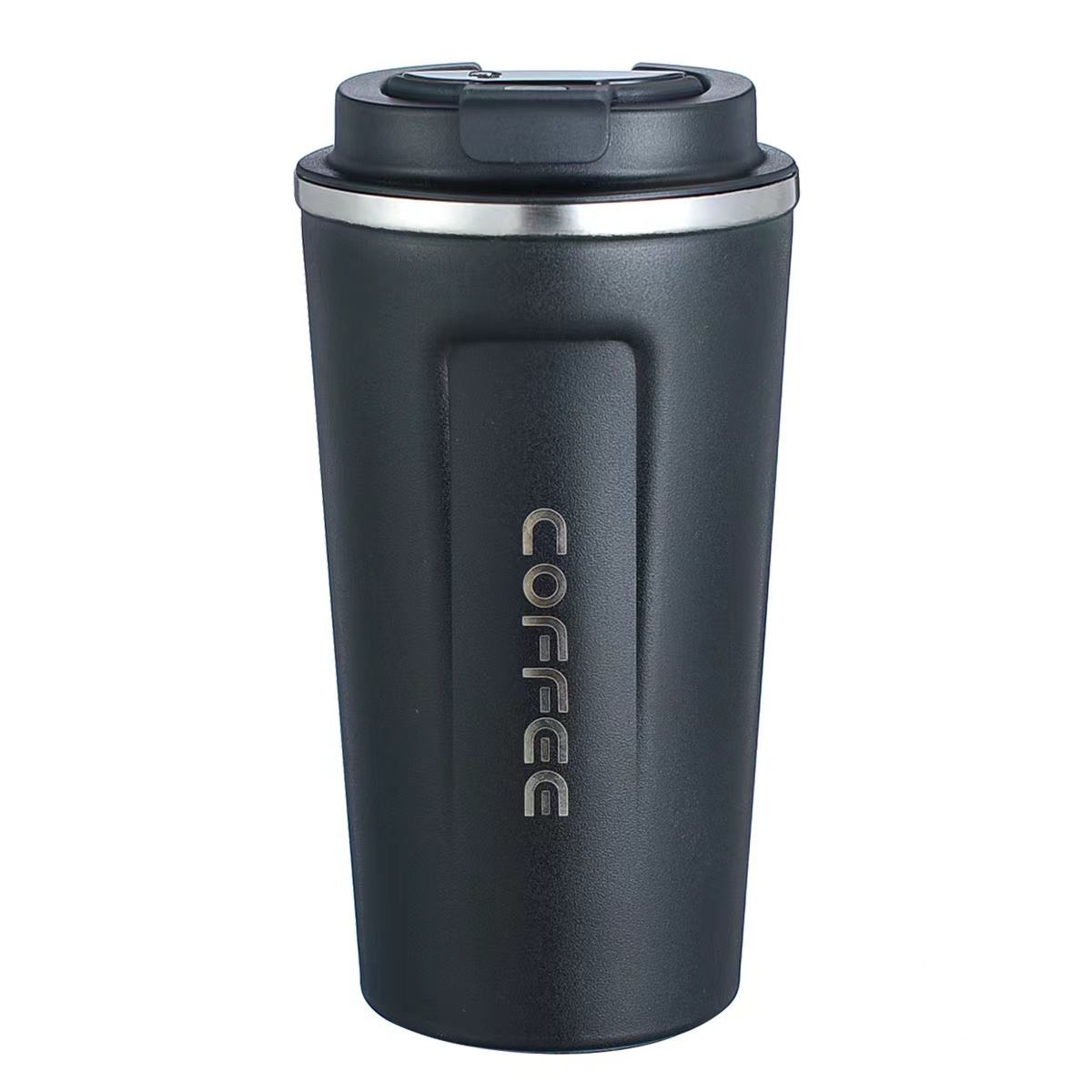 White Intelligent temperature display coffee cup 510Ml stainless steel double wall travel office coffee vacuum cup with cover