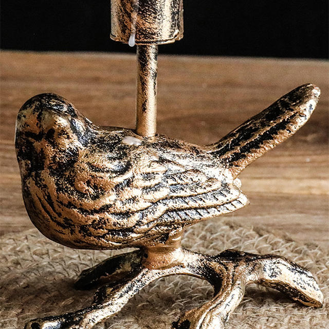 obsolescence Metal decor bird robin vintage bird candle holder for decoration