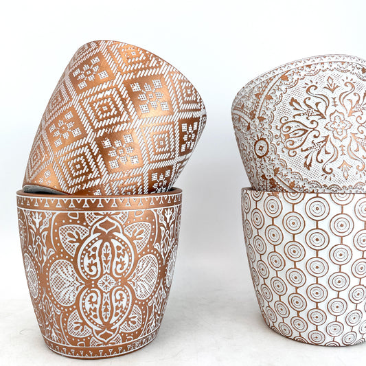 GOLD GEOMETRY CERAMIC FLOWERPOT