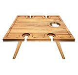 Outdoor Camping Portable Folding Shelf - Multi-Function Solid Wood Rack for Picnic, Balcony, and Self-Driving Tours - Space-Saving, Durable, and Perfect for Flower Display or Storage