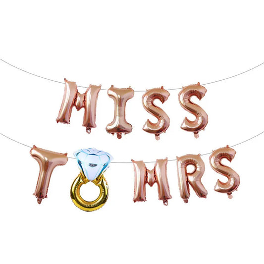 MISS TO MRS Foil Balloon - Elegant Mylar Balloon for Bridal Showers, Bachelorette Parties, and Wedding Celebrations - Durable, Helium-Compatible, and Easy to Inflate - Perfect Party Decoration