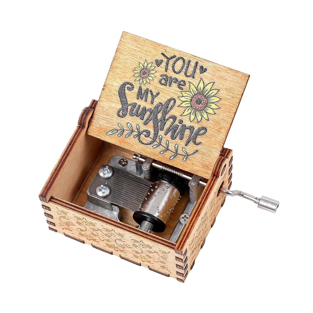 La Vie En Rose Theme Wooden Music Box - 6.5 × 5.1 × 4.2 cm - Beautifully Crafted Wooden Music Box with the "La Vie En Rose" Theme - Perfect Gift for Music Lovers or as a Decorative Piece for Your Home.