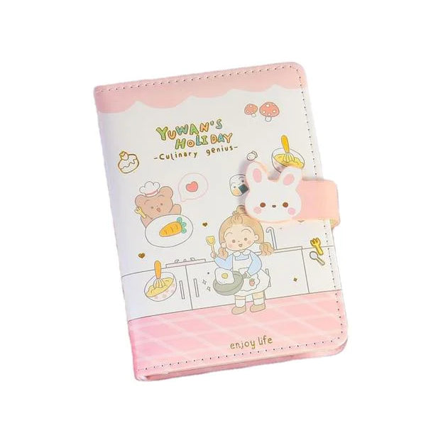 A6 Kawaii rabbit Leather journal cute notebook 112sheets