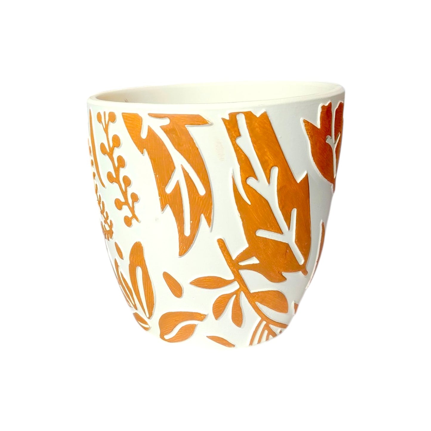 BLUE CERAMIC FLOWERPOT WITH TRAY