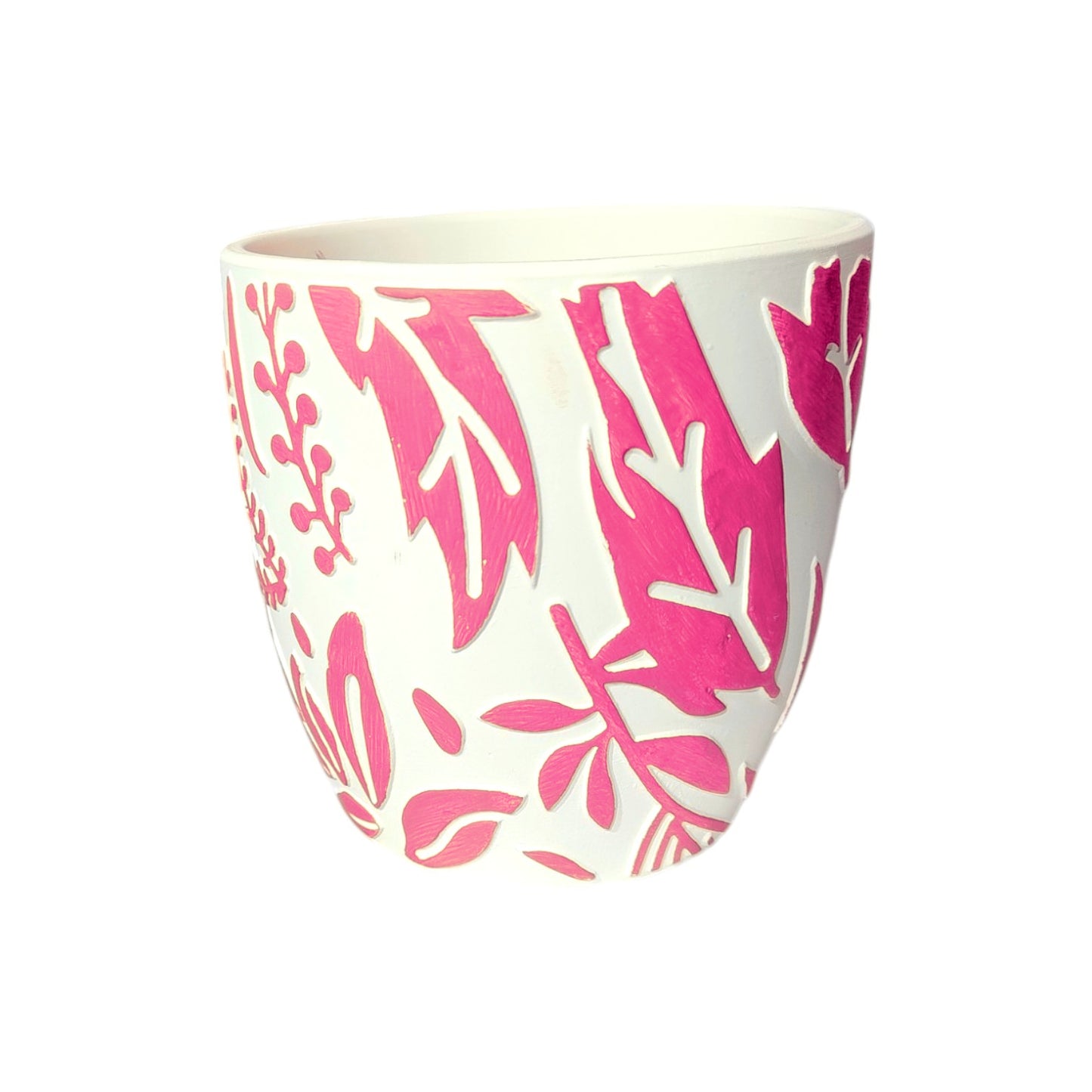 BLUE CERAMIC FLOWERPOT WITH TRAY
