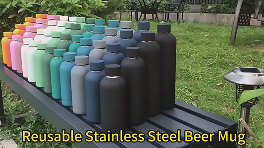 Vacuum Thermos sport water bottles 750ml Black