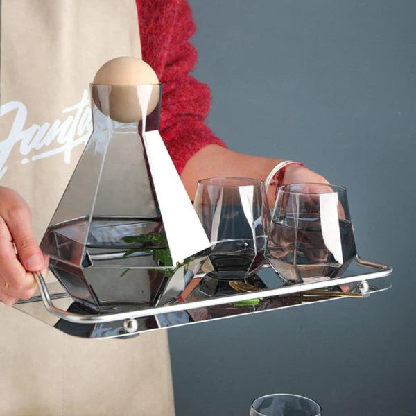 300ml hexagonal glass – stylish and unique design with a distinctive hexagonal shape, perfect for serving beverages like water, juice, or cocktails, made from durable glass, ideal for home, bars, or special occasions.