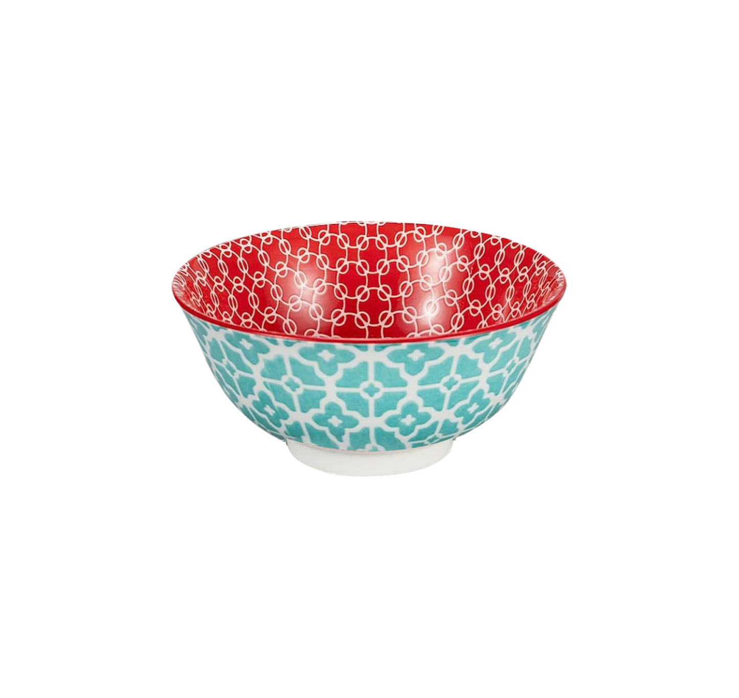 Ornaments bowl 15.2cm Red/Blue flower