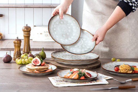 Royal Crockery Porcelain Plate Beige 20.8cm - Elegant and Durable Ceramic Plate - Perfect for Serving Appetizers, Side Dishes, or Desserts - Subtle Beige Color Adds a Timeless and Refined Touch to Your Tableware Collection