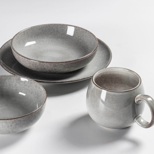 Simply Grey Breakfast Plate 20.5cm - Elegant and Minimalist Ceramic Plate - Perfect for Serving Breakfast, Snacks, or Small Meals - Adds a Subtle and Sophisticated Touch to Your Tableware Collection