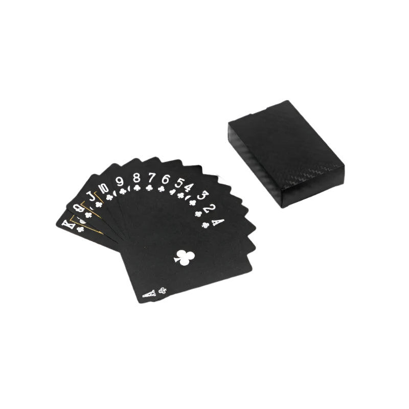 Black Playing Cards Set - Plastic, Gold Silver Black