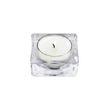 Small square glass candle holder