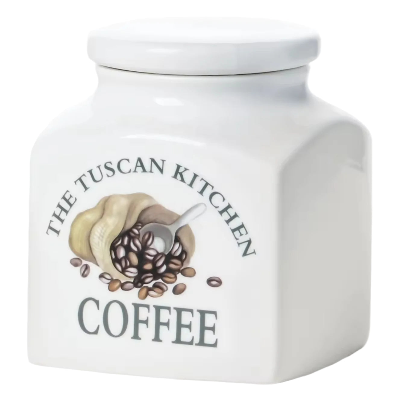Tuscan Kitchen Porcelain Square Coffee Cannister 1L