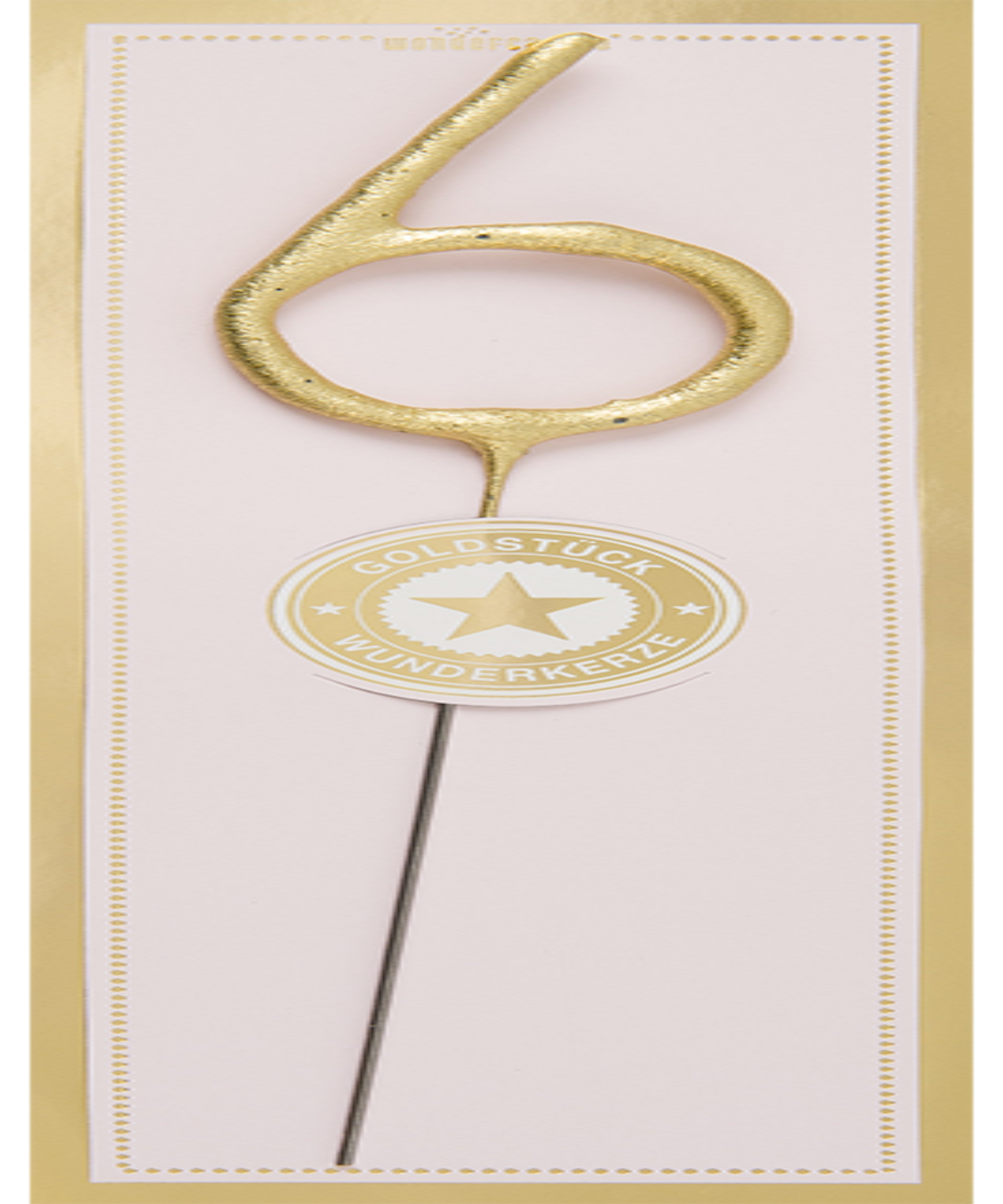 6 Gold Pieces Pink Wondercandle® Classic – Elegant Set of 6 Pink Candles with Gold Accents – Perfect for Special Occasions, Birthdays, and Celebrations