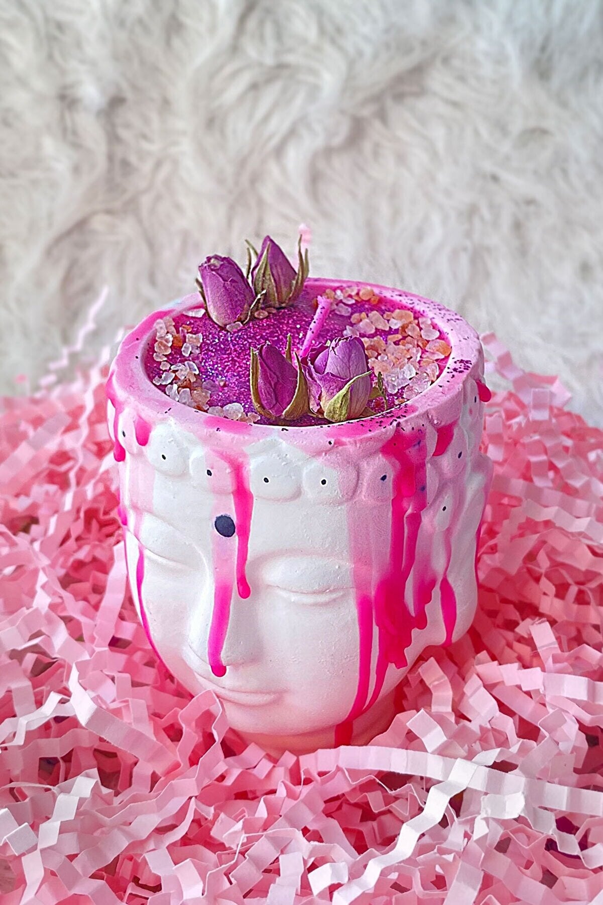 Pink Buddha Soy Candle - Handmade Eco-Friendly Decorative Candle with Clean Burn - Perfect for Home Decor, Meditation, and Thoughtful Gift Giving