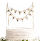 Happy Birthday Cake Topper – Elegant Hanging Decoration Over Cake – Reusable Acrylic & Paper Banner for Birthday Celebrations – Perfect for Parties & Special Events