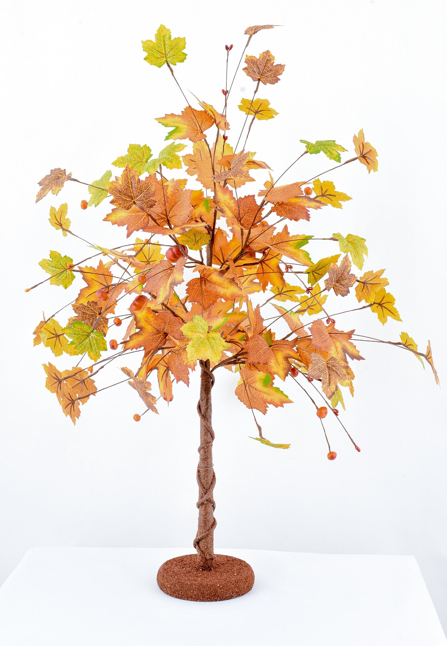 M'LEAF & BERRY Branch Tree 78 cm - Artificial Tree with Realistic Green Leaves and Berries - Perfect for Home Décor, Office, or Seasonal Decoration