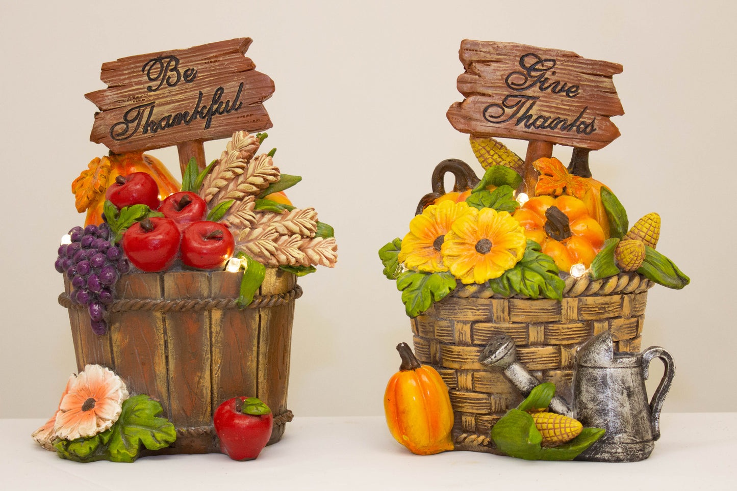 "Thanks for the Harvest" Pot with LED - Decorative Harvest-Themed Pot with Warm LED Lighting - Perfect for Autumn Home Décor, Table Centerpieces, and Seasonal Displays