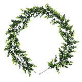 Artificial Eucalyptus Greenery Garland, 180 cm (6 ft), Realistic Faux Vines with Lush Leaves, Durable & Flexible for Wedding, Home, Party & Table Decorations