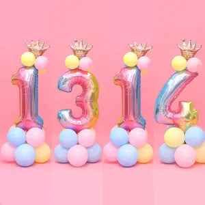 Rainbow Foil Balloon Set - Colorful Party Balloons for Birthdays, Baby Showers, and Celebrations - Durable, Helium-Compatible, and Easy to Inflate - Perfect for Festive Decor and Kids' Parties