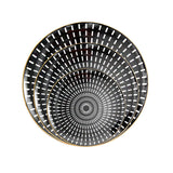 8-Inch Black Plates with Radial White Dots Premium Ceramic Dinnerware Set for Home and Restaurant Elegant Modern Design Durable and Scratch-Resistant for Everyday Use and Special Occasions