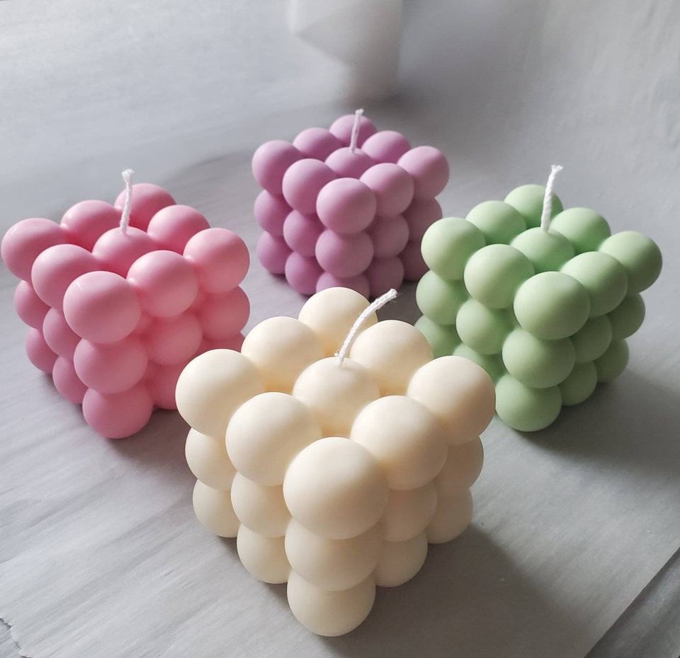 Handmade Bubble Soy Candle Premium Natural Soy Wax, Clean Burn Unique Bubble Design