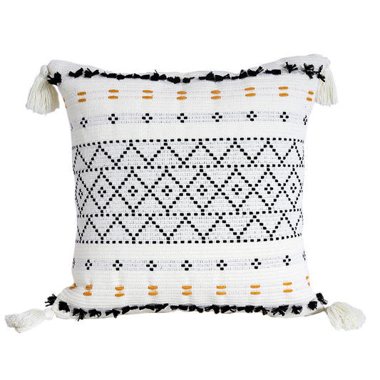 European Style Cotton Thickened Cushion with Tassels – Soft & Decorative Seat Pad for Sofa, Chair, and Home Décor – Boho Chic Throw Pillow for Living Room, Bedroom, and Office